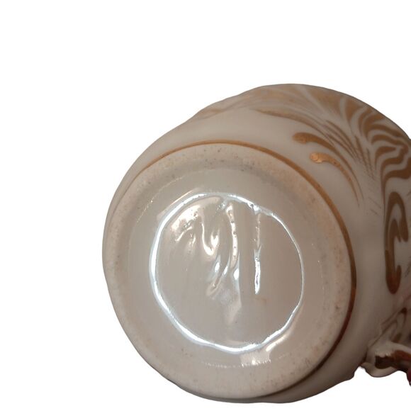 4 Pieces 24k Gold Hand Painted TEA CUP SAUCERS SET Scalloped Hollywood Regency - Picture 16 of 16